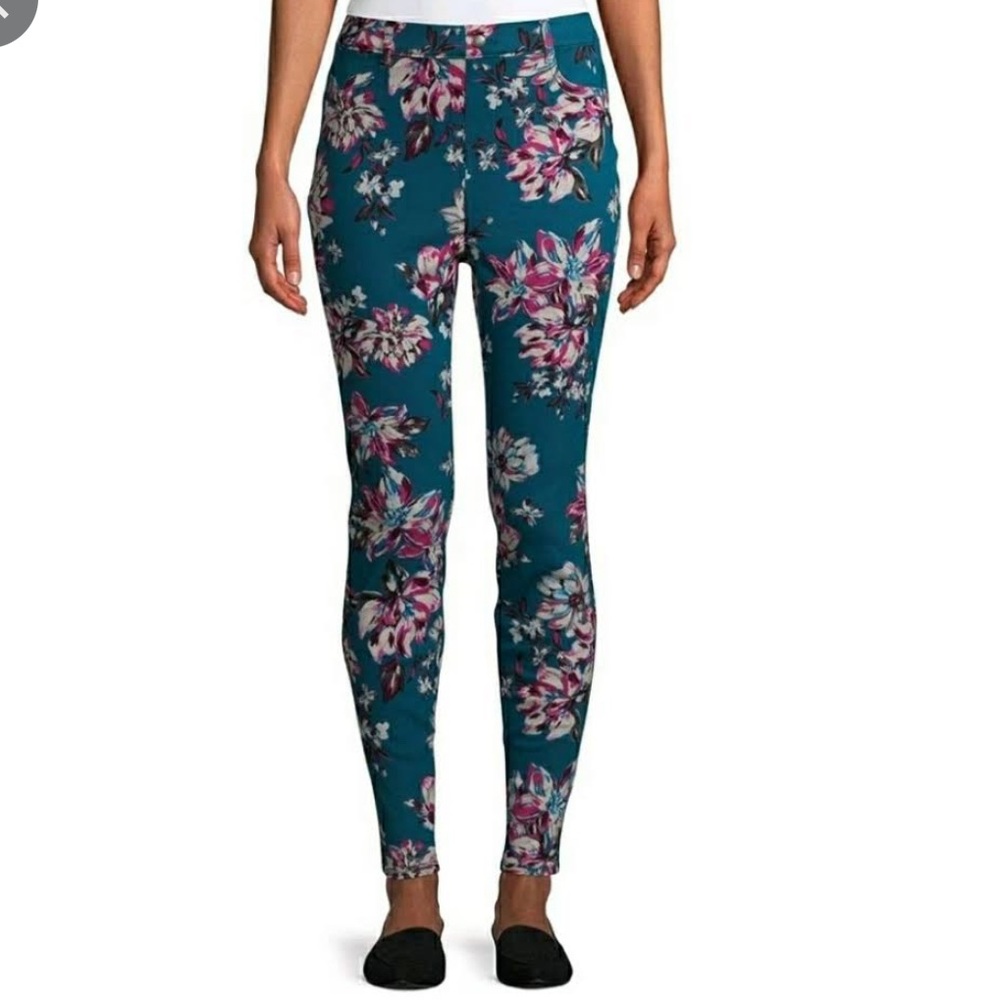 NEW High rise floral skinny jeans Jeggings size xs 0-2